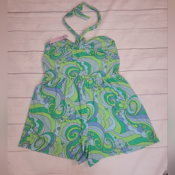 Wild Fable towel rompers, shorts green. Juniors - Picture 4 of 6